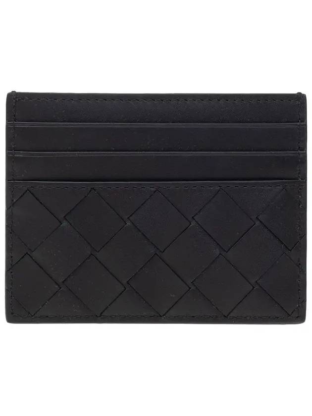 Intrecciato Leather Card Wallet Black - BOTTEGA VENETA - BALAAN 3