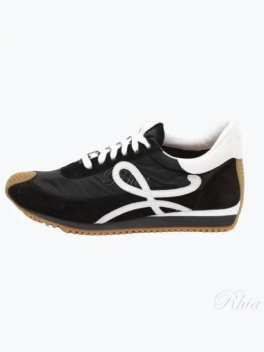 Flow Runner Nylon Suede Low Top Sneakers Black - LOEWE - BALAAN 2