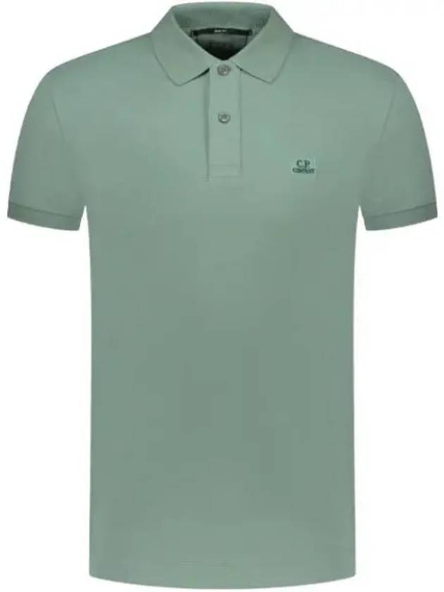 Stretch Piquet Slim Polo Shirt Green - CP COMPANY - BALAAN 2