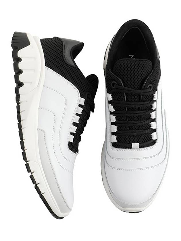 Men's Urban Runner Leather Low Top Sneakers White - NEIL BARRETT - BALAAN 3