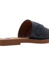 Woody Logo Leather Flat Slippers Black - CHLOE - BALAAN 11