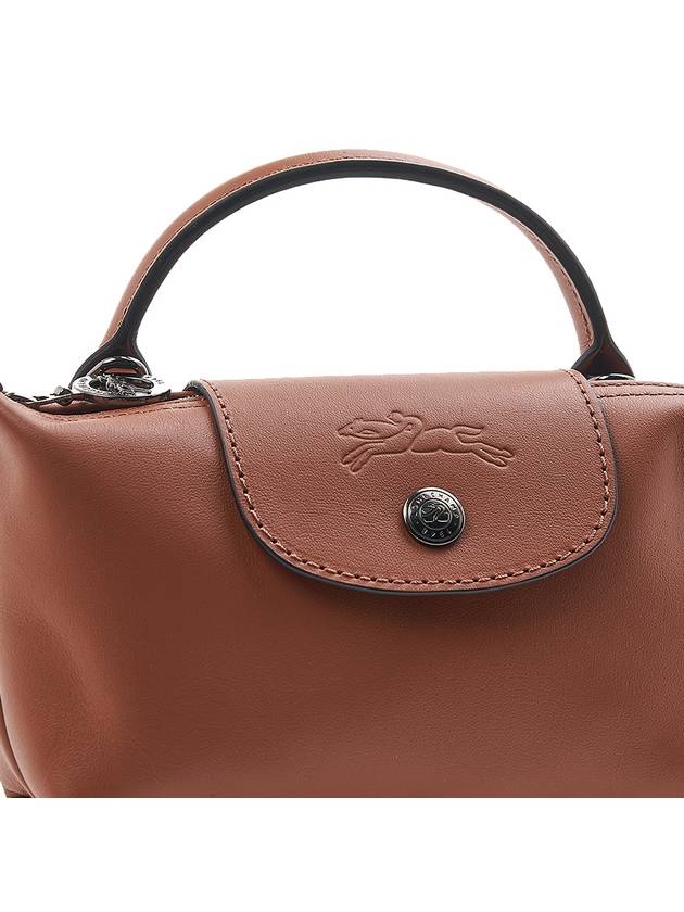 Le Pliage Logo Leather Tote Bag Brown - LONGCHAMP - BALAAN 8