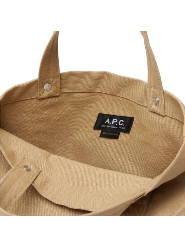 Small Horizontal Heavyweight Canvas Tote Bag Sand - A.P.C. - BALAAN 4