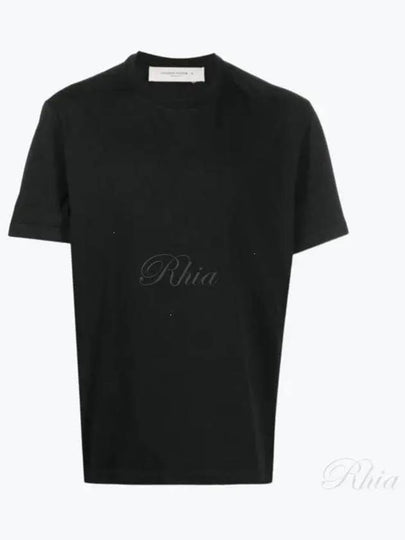 Embroidered Logo Crew Neck Short Sleeve T-Shirt Black - GOLDEN GOOSE - BALAAN 2