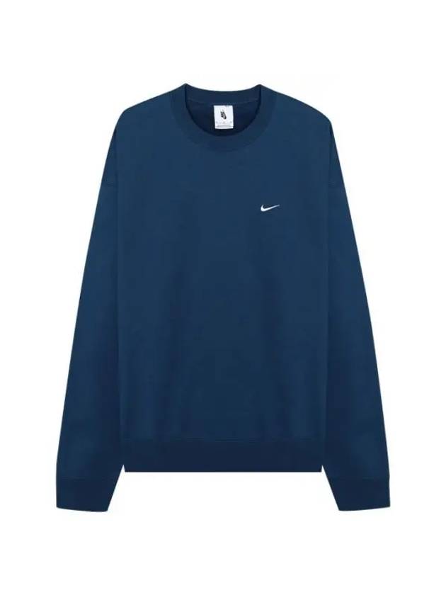 NRG Solo Swoosh Crew Neck Fleece Sweatshirt Navy - NIKE - BALAAN 1