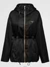 Re-Nylon Hooded Jacket Black - PRADA - BALAAN 6