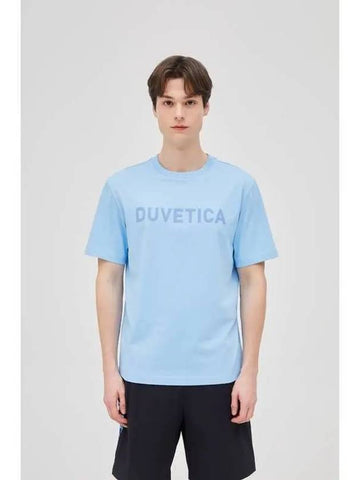 Loangolite Blue Men s Short Sleeve T Shirt Gold - DUVETICA - BALAAN 1