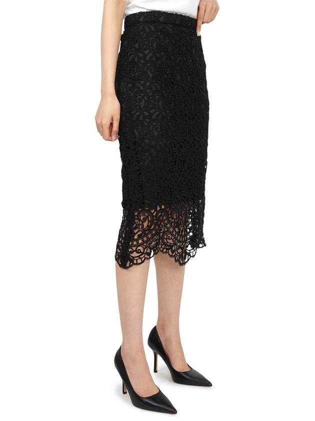 Women's Macrame Lace Pencil Skirt Black - BURBERRY - BALAAN 8