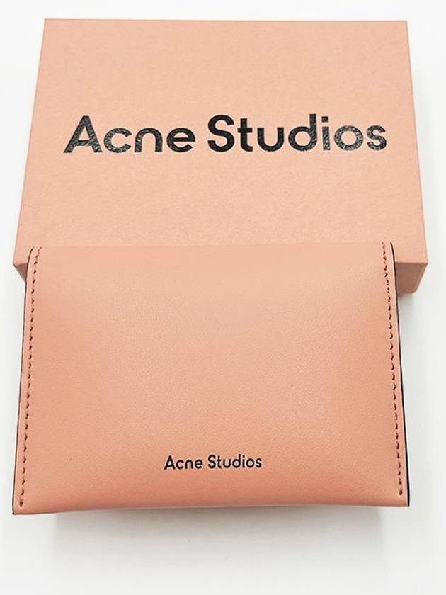 Logo Bifold Card Wallet Salmon Pink - ACNE STUDIOS - BALAAN 5