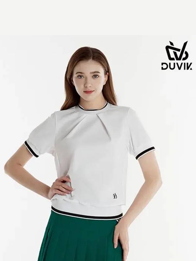 round pin tuck blouson short sleeve t-shirt DE2WTS123WH - DUVIK - BALAAN 6