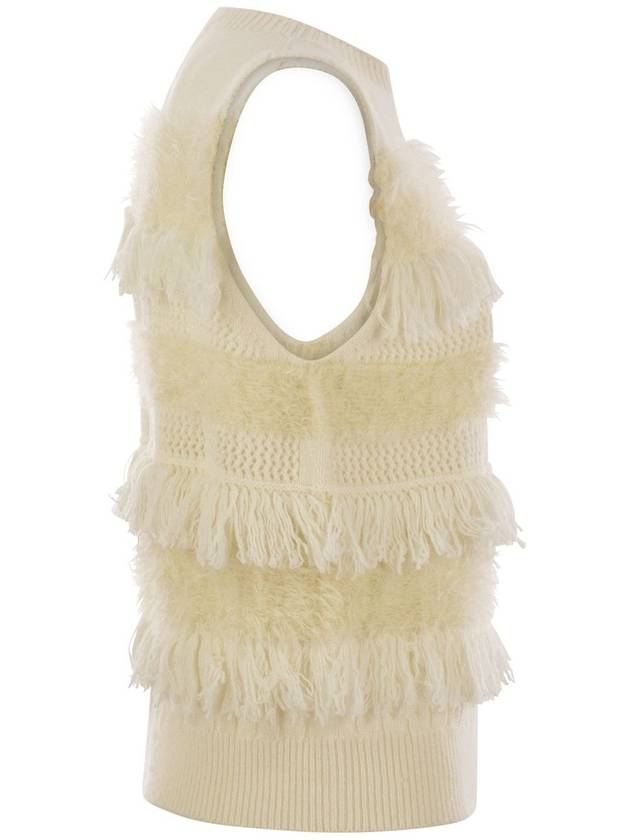 Wool and cashmere blend sleeveless jumper - VANISE - BALAAN 3