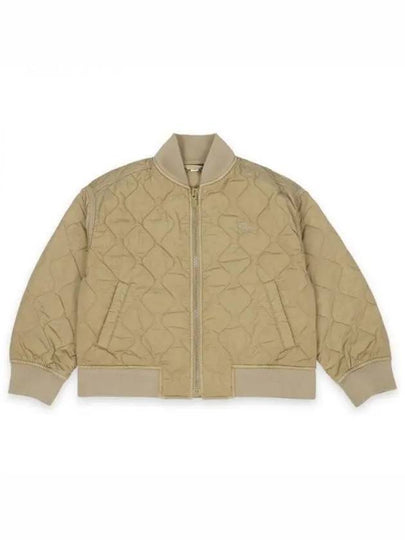 Kids Quilted Bomber Jacket Beige - BURBERRY - BALAAN 2