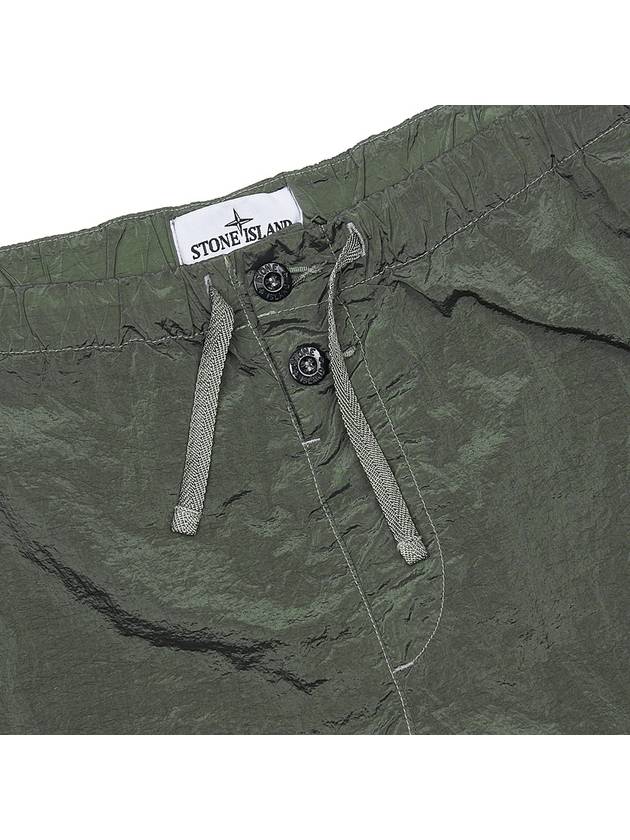 Patch Logo Nylon Swim Shorts Military Green - STONE ISLAND - BALAAN 4