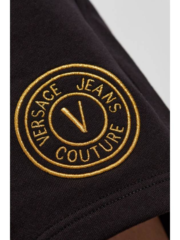 Versace Jeans Couture Shorts With Embroidered Logo, Women's, Black - VERSACE - BALAAN 5