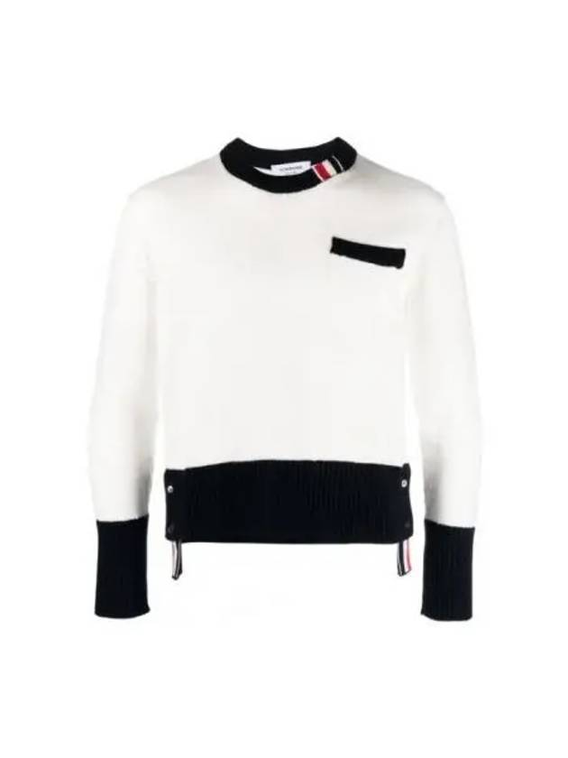 RWB Striped Cotton Knit Top White - THOM BROWNE - BALAAN 2