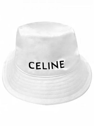 Logo Gabardine Cotton Bucket Hat Off White 270656 - CELINE - BALAAN 1