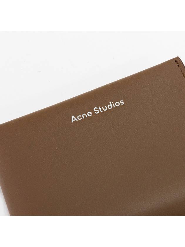 Folded card wallet holder camel brown FN UX SLGS000105 - ACNE STUDIOS - BALAAN 2