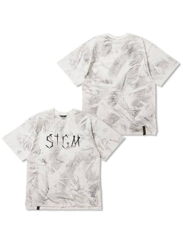 STGM Paint Dirty Washed Oversized Short Sleeves T Shirts White - STIGMA - BALAAN 1