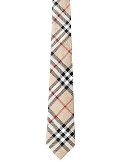 Men's Modern Cut Vintage Check Silk Tie Beige - BURBERRY - BALAAN 2