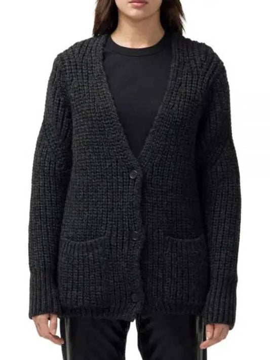 Women's V-neck Wool Cardigan Dark Gray W4223WCGM - OUR LEGACY - BALAAN 2