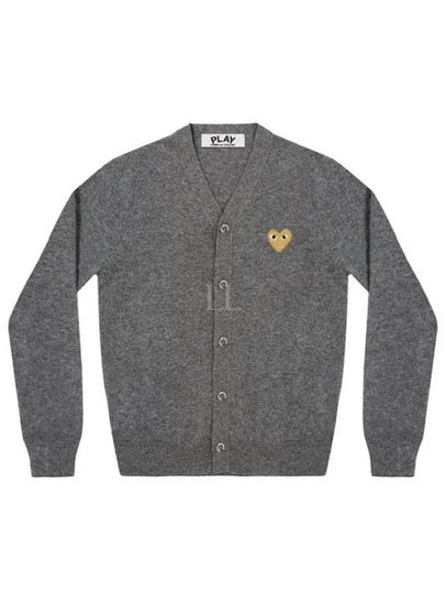 Play Gold Waffen Cardigan Dark Grey - COMME DES GARCONS - BALAAN 2