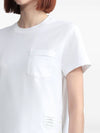 Midweight Jersey Boxy Pocket Short Sleeve T-Shirt White - THOM BROWNE - BALAAN 5