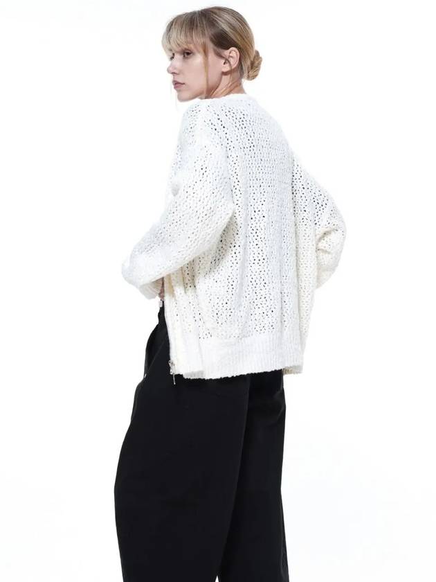 Men s PKZUC WH punching knit zip up cardigan white - CHANCE'S NOI - BALAAN 4