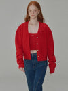 Sequential delivery on September 27th Mohair Ribbon Pointed Cardigan Red - OPENING SUNSHINE - BALAAN 1