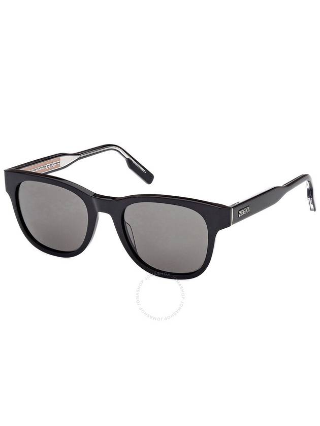 Ermenegildo Zegna Smoke Square Men's Sunglasses EZ0222 01A 52 - ERMENEGILDO ZEGNA - BALAAN 1