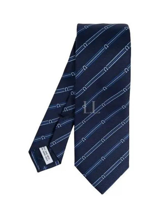 Gancini Print Silk Tie Navy - SALVATORE FERRAGAMO - BALAAN 2