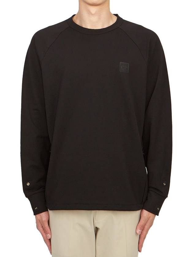 Metropolis Series Stretch Fleece Pocket Sweatshirt Black - CP COMPANY - BALAAN 2