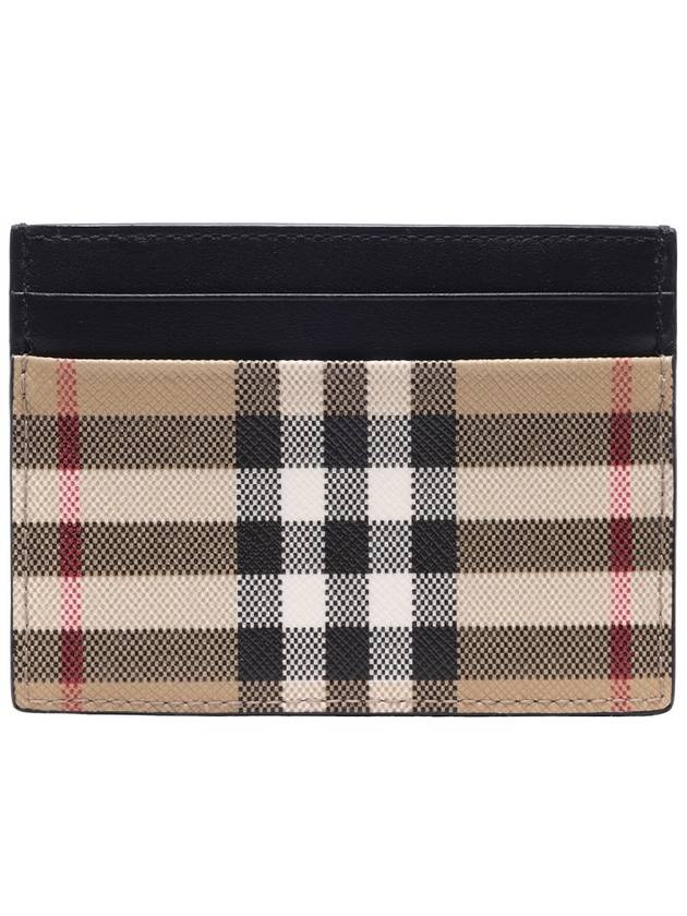 Sandon Check Single Card Wallet Beige - BURBERRY - BALAAN 5