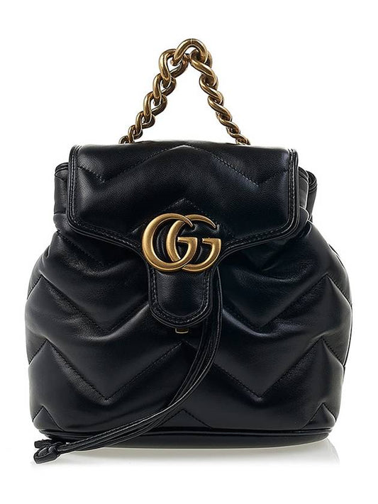 GG Marmont Matelasse Backpack Black Leather 777253AAC741000 - GUCCI - BALAAN 2