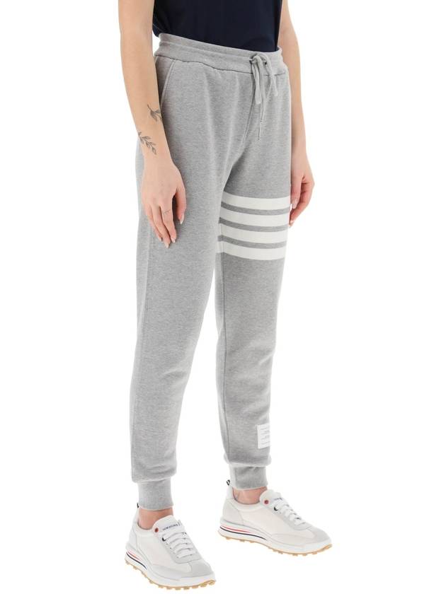 Women's Engineer 4 Bar Cotton Loopback Knit Track Pants Grey - THOM BROWNE - BALAAN 3