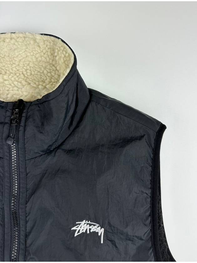 8-Ball Reversible Sherpa Vest Cream Black - STUSSY - BALAAN 6