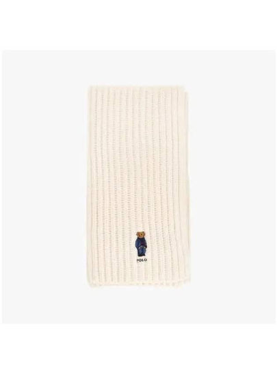 WC0523 105 Solid Denim Bare Rib Knit Muffler - POLO RALPH LAUREN - BALAAN 2