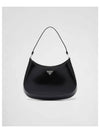 Triangular Logo Cleo Brushed Leather Shoulder Bag Black - PRADA - BALAAN 2