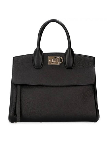 Studio Medium Tote Bag Black - SALVATORE FERRAGAMO - BALAAN 1