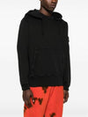 Men's Oversized Cotton Hoodie Black - STONE ISLAND - BALAAN 4