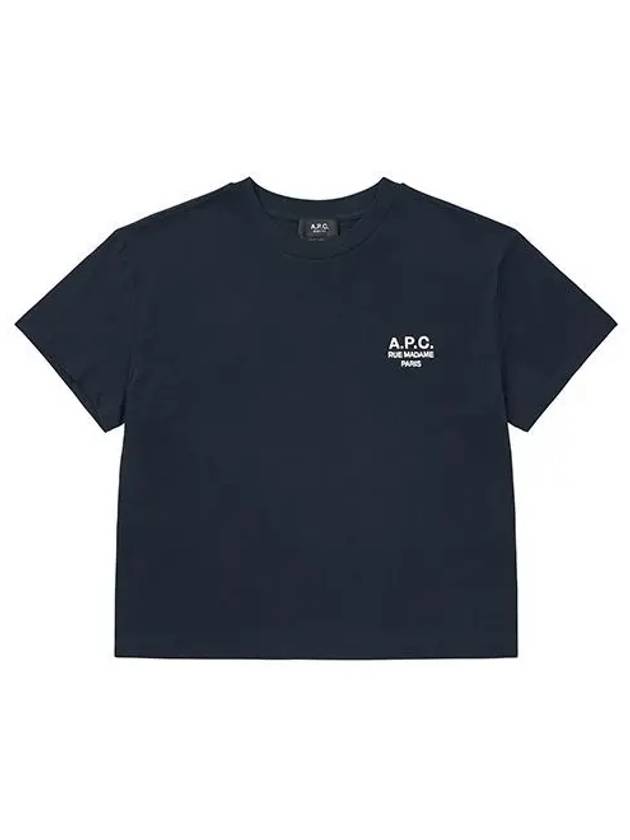 Boxy Rue Madame Short Sleeve T-Shirt Navy - A.P.C. - BALAAN 2