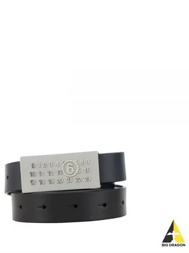 Numeric Logo Buckle Tag Leather Belt Black - MAISON MARGIELA - BALAAN 2