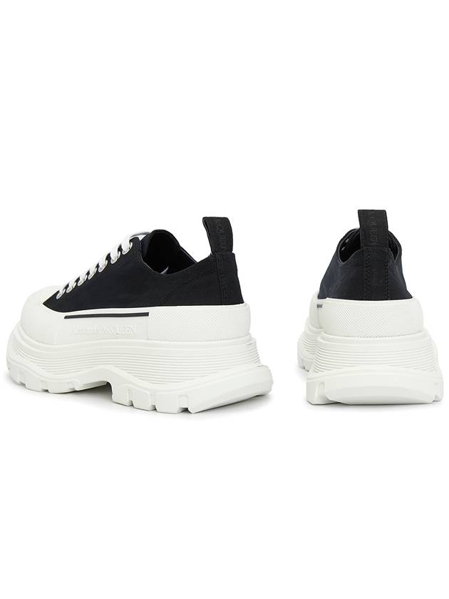 Tread Slick Platform Low Top Sneakers Black White - ALEXANDER MCQUEEN - BALAAN 7