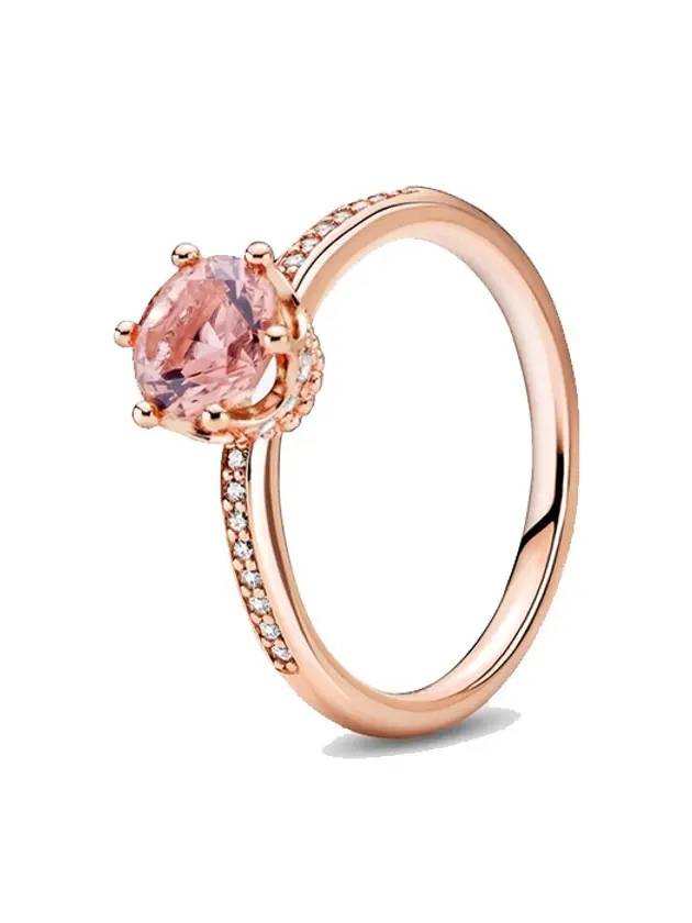 Clear Sparkling Crown Ring Rose Gold - PANDORA - BALAAN 1