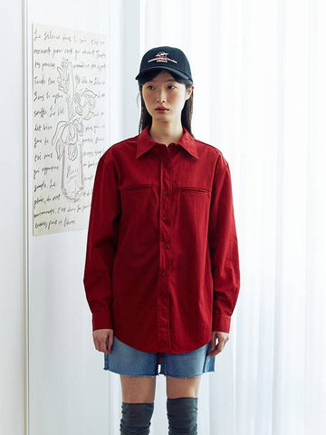 Double lip color shirt Dark Red - KOOKEESEE - BALAAN 1