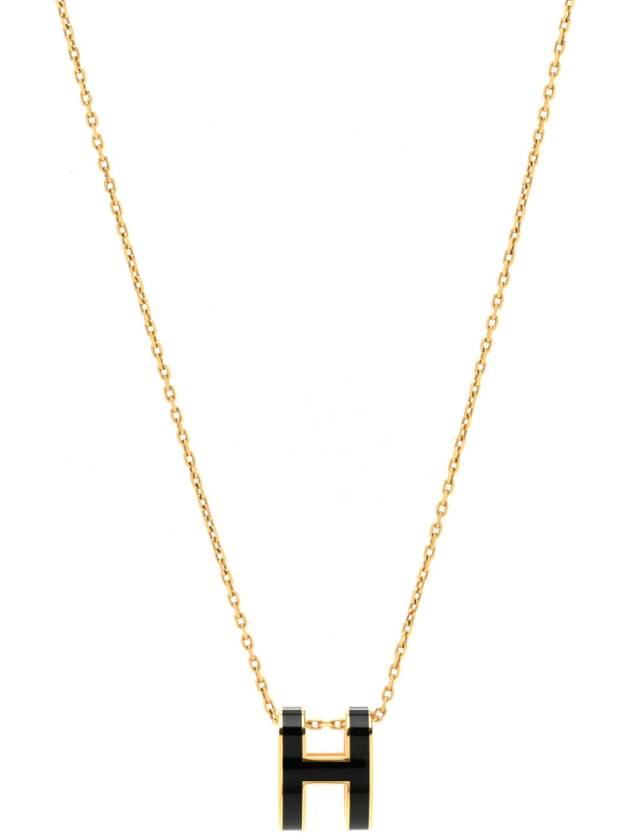 Pop H Pendant Necklace Gold Black - HERMES - BALAAN 2