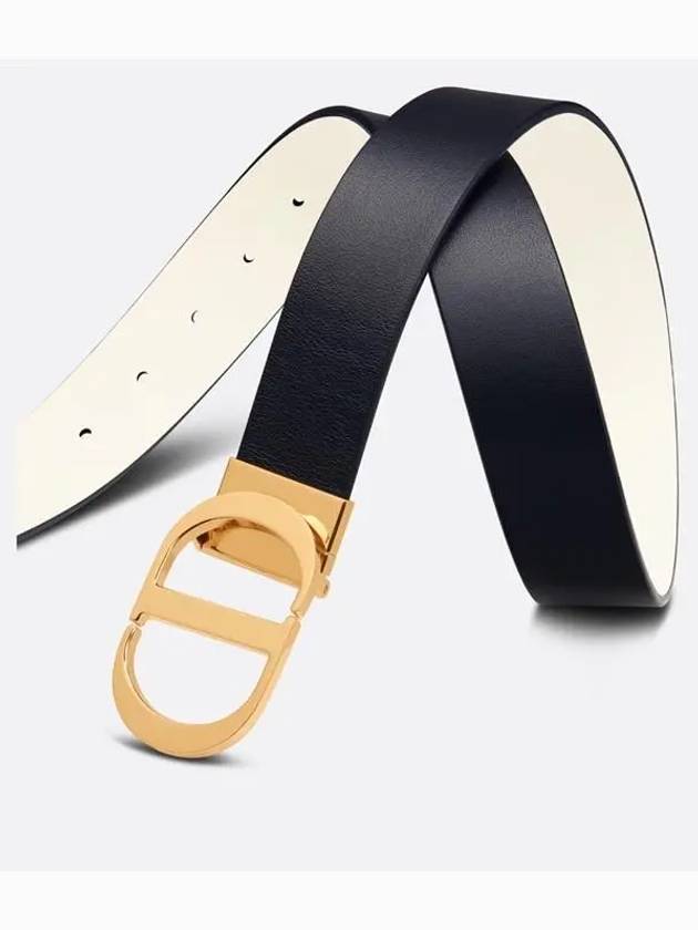 30 Montaigne 35mm Smooth Calfskin Reversible Belt Black - DIOR - BALAAN 4