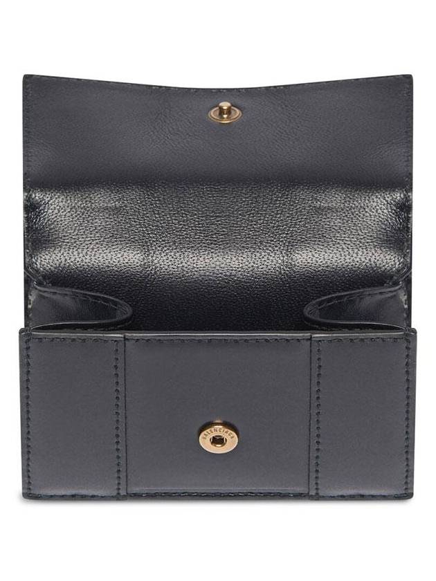 Hourglass Gold B Logo Half Wallet Black - BALENCIAGA - BALAAN 3