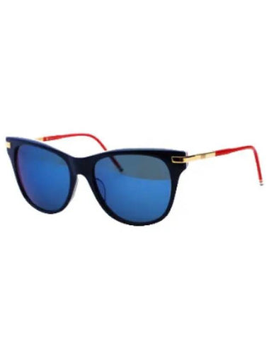 EYEWEAR TB 506 C NVY GLD 56 Blue Mirror Glasses Sunglasses - THOM BROWNE - BALAAN 1