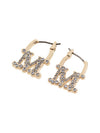 Eary EARRY02 Metal Crystal Earrings Gold - MAX MARA - BALAAN.