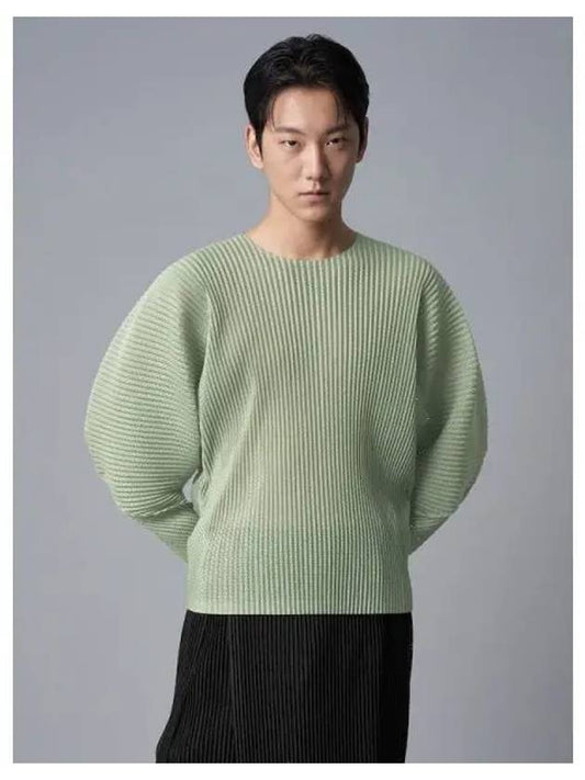 Light mesh oversized dolman sleeve t shirt green domestic product - ISSEY MIYAKE - BALAAN 1